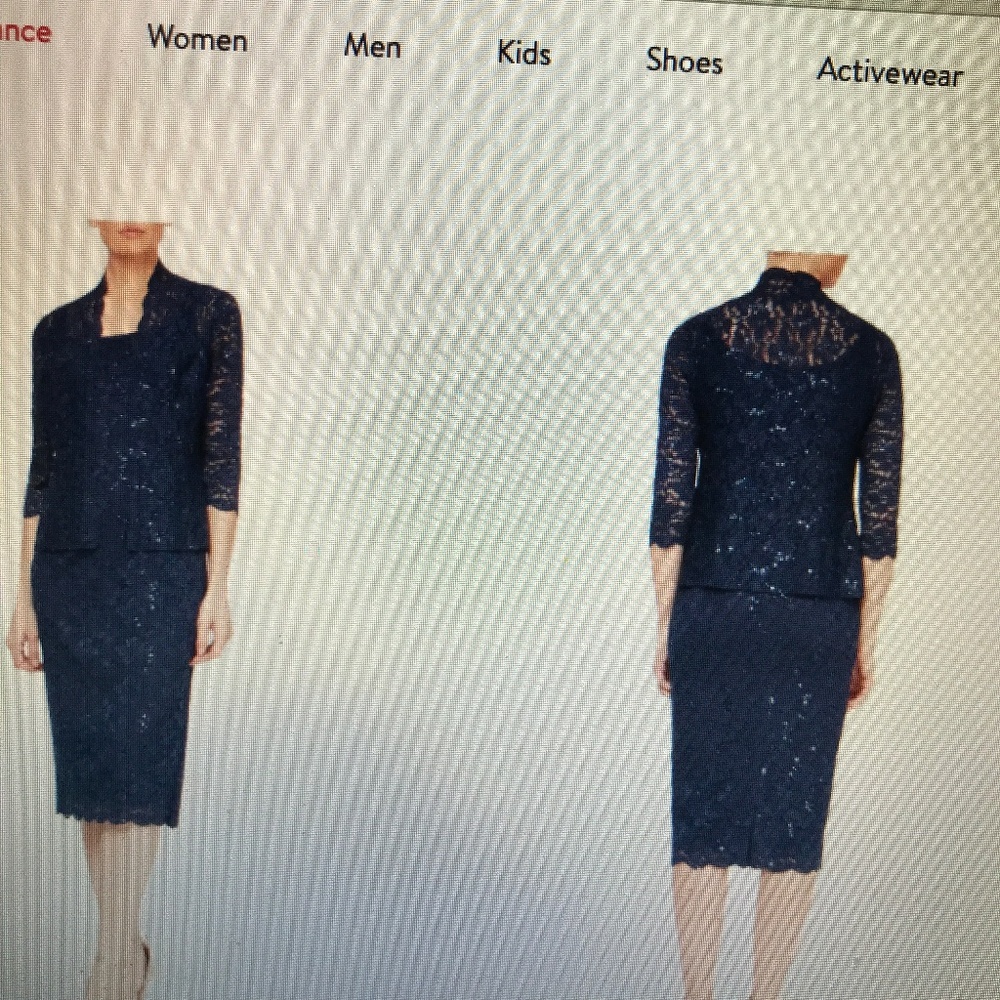 Navy blue lace ensemble worn once.